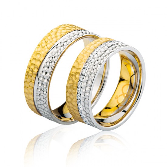 Sarı Beyaz Renk Altın Alyans 0101