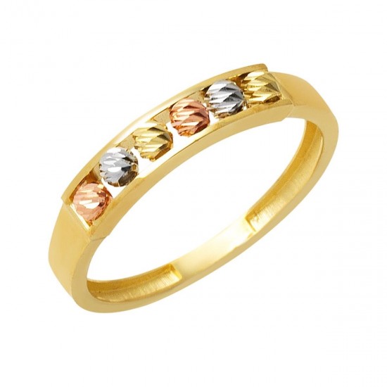 Üç Renk 14 Ayar Dorika Yüzük YZK436 Üç Renk 14 Ayar Dorika Yüzük YZK436