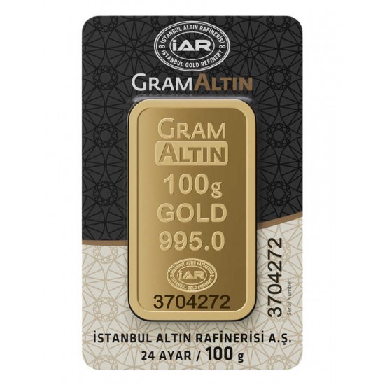 100 gr 24 Ayar İAR Külçe Altın