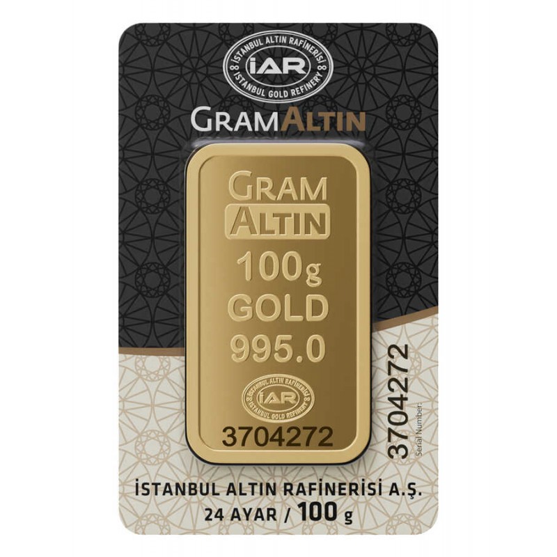 100 gr 24 Ayar İAR Külçe Altın
