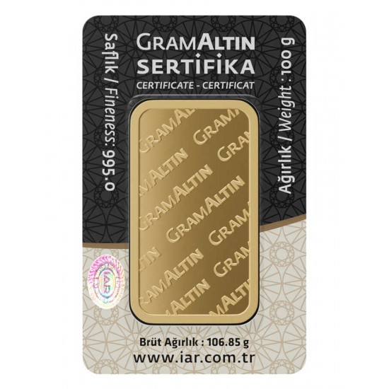 100 gr 24 Ayar İAR Külçe Altın