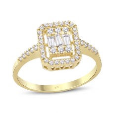 Gümüş Baget Sarı Yüzük GMS1986