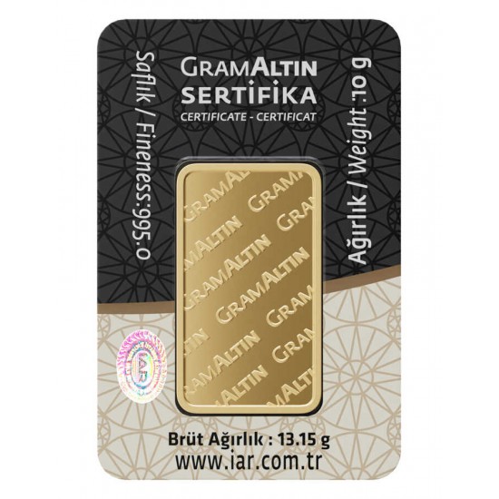 10 gr 24 Ayar İAR Gram Külçe Altın