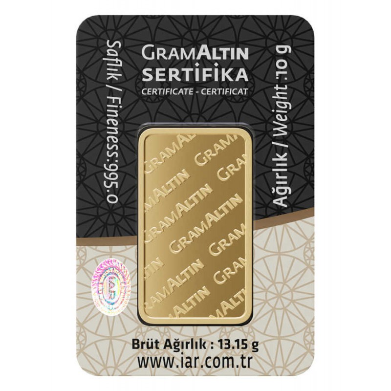 10 gr 24 Ayar İAR Gram Külçe Altın