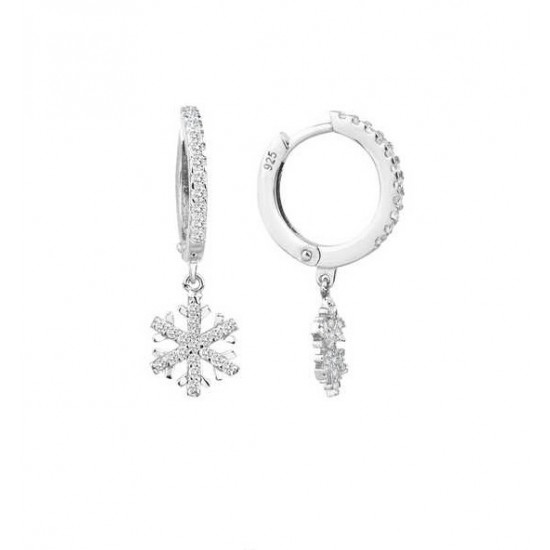 Zirkon Taşlı Sallantı Kar Tanesi Gümüş Küpe GMS2112 Zirkon Taşlı Sallantı Kar Tanesi Gümüş Küpe GMS2112