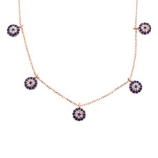 Nazar Boncuklu Şans Gümüş Kolye  GMS904