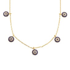 Nazar Boncuklu Şans Gümüş Kolye  GMS905