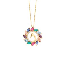 Tavus Kuşu Gümüş Kolye  GMS913