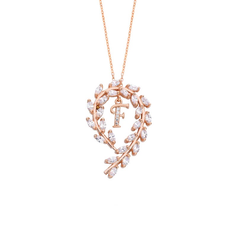 Çiçek Tacı Harfli Gümüş Kolye GMS888 Çiçek Tacı Harfli Gümüş Kolye GMS888