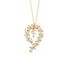 Çiçek Tacı Harfli Gümüş Kolye GMS889