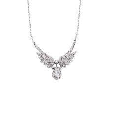 Melek Kanadı Damla Taşlı Gümüş Kolye  GMS923