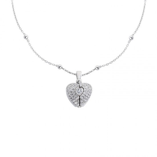 Kalp Motifli İsimli Gümüş Kolye GMS895
