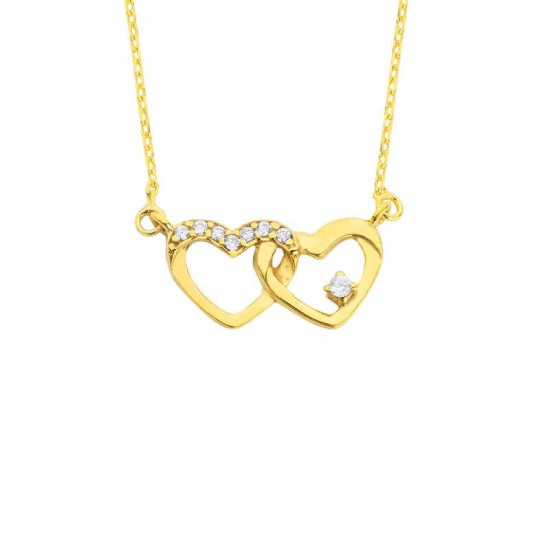 Bağlı Kalpler Gümüş Kolye GMS948 Bağlı Kalpler Gümüş Kolye GMS948