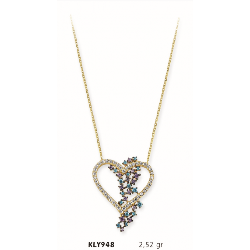 14 Ayar Altın Kalp Kolye KLY948