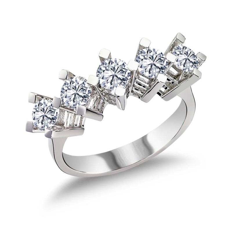 14 Ayar Altın 1.25 Ct Pırlanta Beştaş Yüzük RMY529 14 Ayar Altın 1.25 Ct Pırlanta Beştaş Yüzük RMY529
