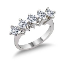 1.50 Karat F Renk HRD Sertifikalı Pırlanta Beştaş Yüzük RMY525