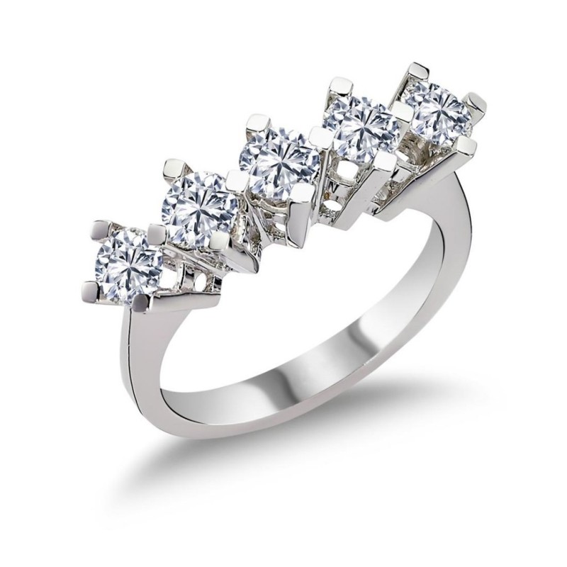 14 Ayar Altın 0.50 Ct Pırlanta Beştaş Yüzük RMY520 14 Ayar Altın 0.50 Ct Pırlanta Beştaş Yüzük RMY520