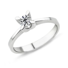 0.32 Karat F Renk HRD Sertifikalı Pırlanta Tektaş Yüzük PR125