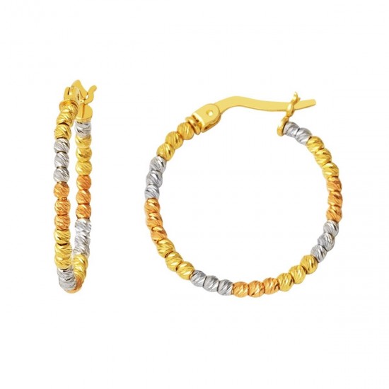 3 Renk 2.5 cm Çaplı Dorika Halka Küpe KP046 3 Renk 2.5 cm Çaplı Dorika Halka Küpe KP046