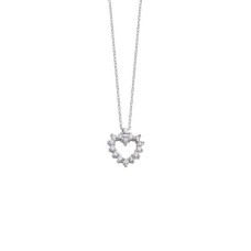Pırlanta Montür Kalpli Gümüş Kolye  GMS1015