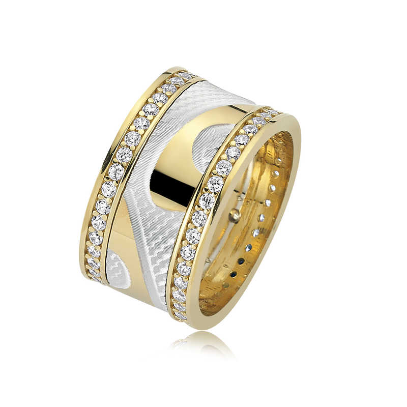 Gümüş Taşlı Çift Bayan Alyans Gümüş Taşlı Çift Bayan Alyans