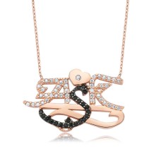 Gümüş Aşk Yazılı Bayan Kolye