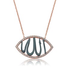 Gümüş Allah Yazılı Bayan Kolye