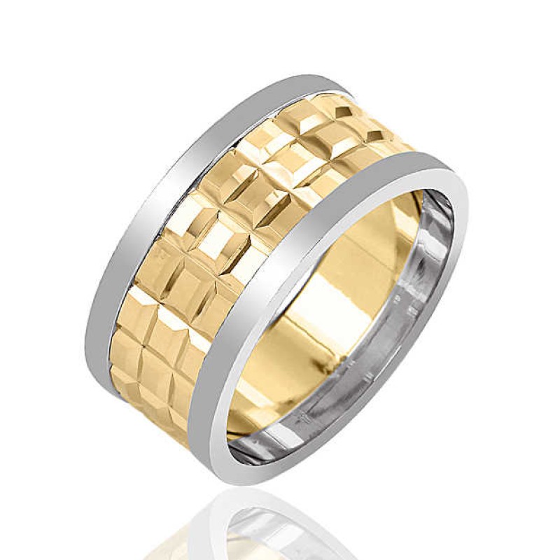 Gümüş Altın Kaplama Alyans Gümüş Altın Kaplama Alyans