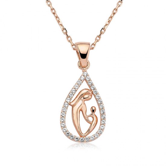 Gümüş Damla Anne Çocuk Kolyesi Gümüş Damla Anne Çocuk Kolyesi