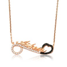 Gümüş Aşkım Yazılı Bayan Kalpli Kolye