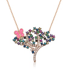 Gümüş Bahar Ağacı Bayan Kolye