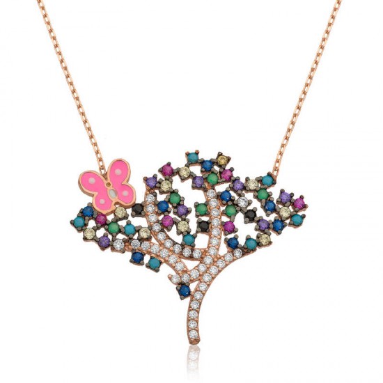 Gümüş Bahar Ağacı Bayan Kolye Gümüş Bahar Ağacı Bayan Kolye