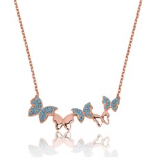 Gümüş Kelebek Bayan Kolye