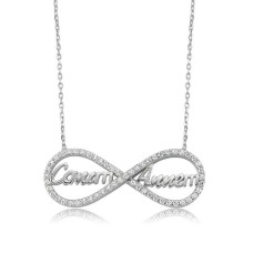 Gümüş Canım Annem Yazılı Sonsuzluk Bayan Kolye