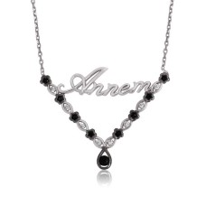 Gümüş Çiçek Annem Bayan Kolye