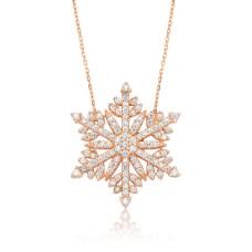 Gümüş Kar Tanesi Bayan Kolye