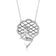 Gümüş Deniz Kızı Bayan Kolye