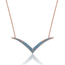 Gümüş Firuze Taşlı Martı Bayan Kolye