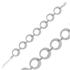 Gümüş Taşlı Halka Bayan Bileklik