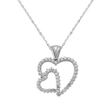Gümüş Kalpli Bayan Kolye