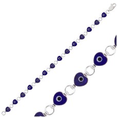 Gümüş Kalp Nazar Bayan Bileklik