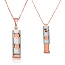 Gümüş Kalpli Çubuk Kolye