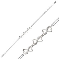 Gümüş Kalpli Sonsuzluk Bileklik