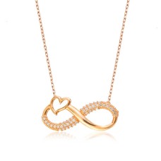 Gümüş Kalpli Sonsuzluk Bayan Kolye