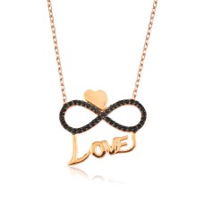 Gümüş Kalpli Sonsuzluk Love Bayan Kolye