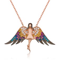 Gümüş Melek Bayan Kolye