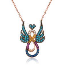 Gümüş Kanatlı Sonsuz Aşk Kolye