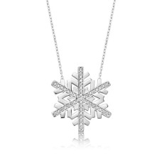 Gümüş Kar Tanesi Bayan Kolye