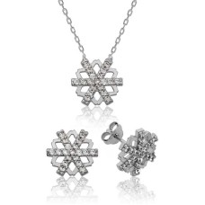 Gümüş Kar Tanesi Bayan Set