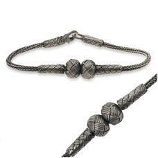 Gümüş Kazaziye Örgü Bileklik